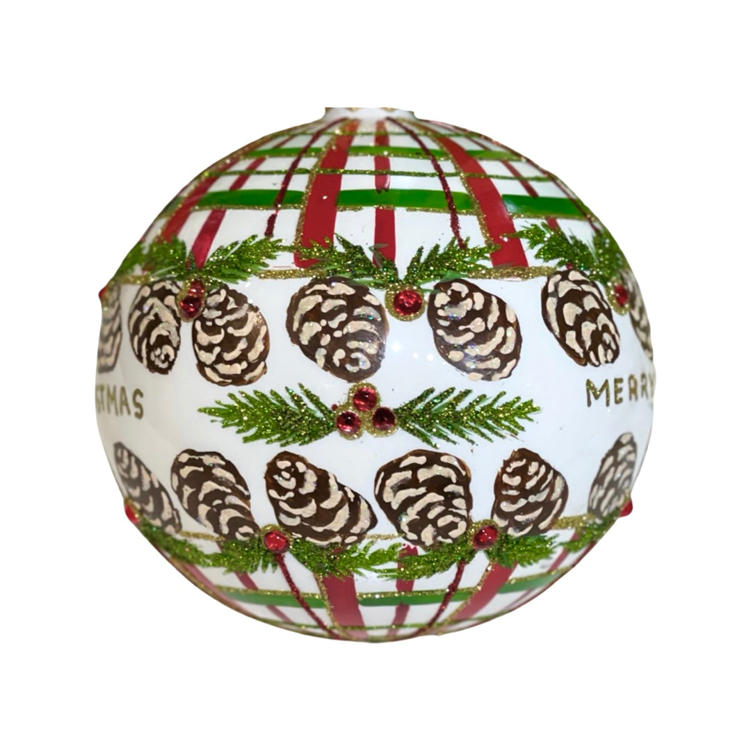 JingleNog Jingle Pine Christmas Ornament Ball 