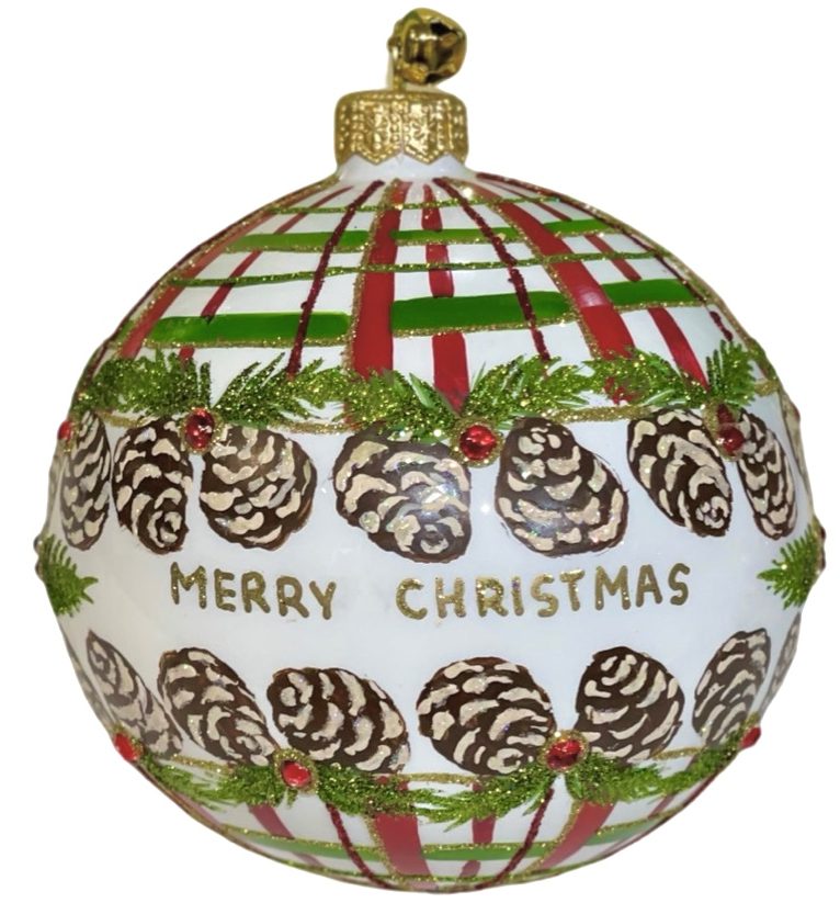 JingleNog Jingle Pine Christmas Ornament Ball 