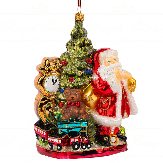 HF212 Huras Family Just in the "St. Nick" of Time glass Christmas Ornament 