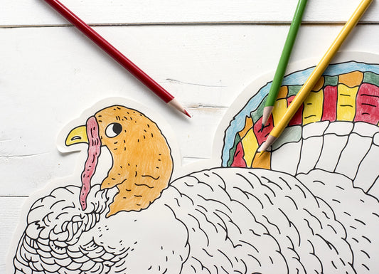 Hester & Cook Die-Cut Turkey Coloring Placemat 