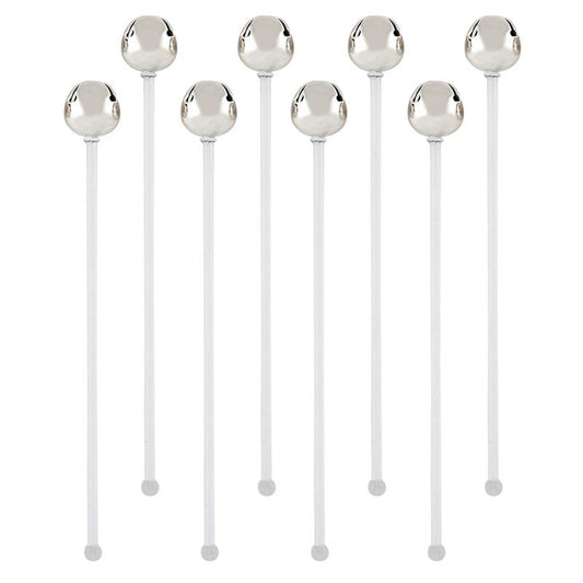 Jingle Bell Stir Sticks- Silver