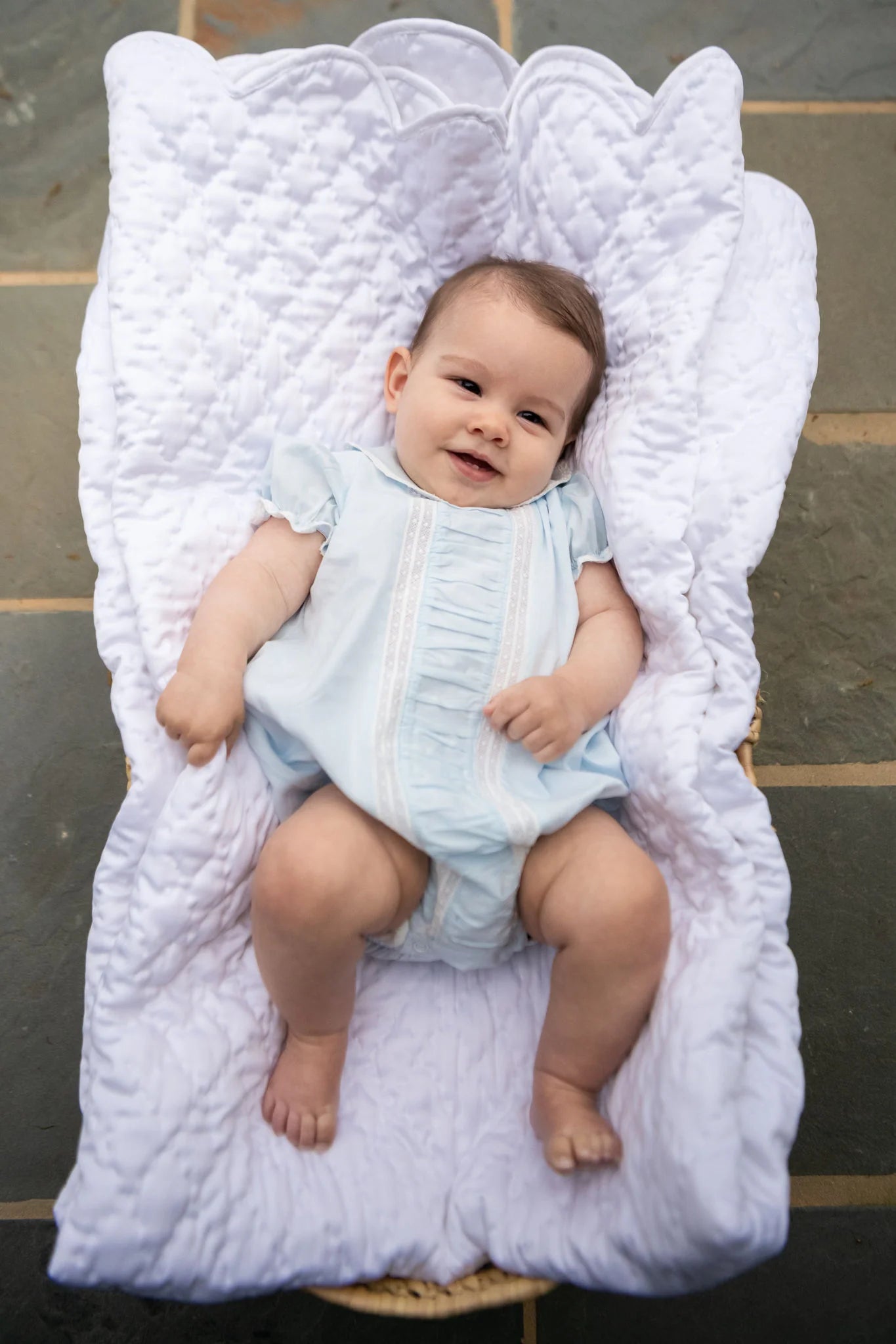 Lenora Pleats Bubble Blue baby clothes 