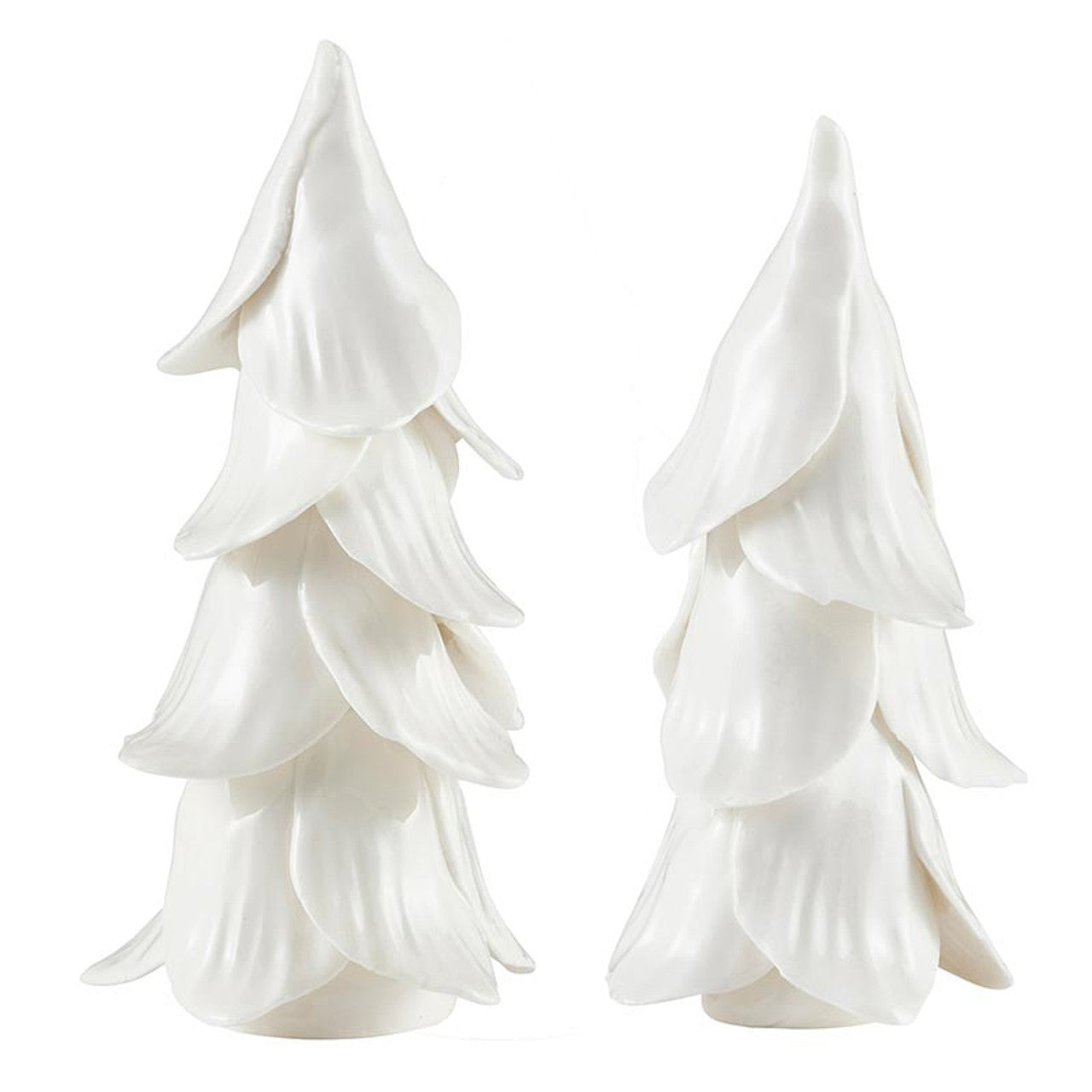 Handmade Christmas Trees - White - Set of 2