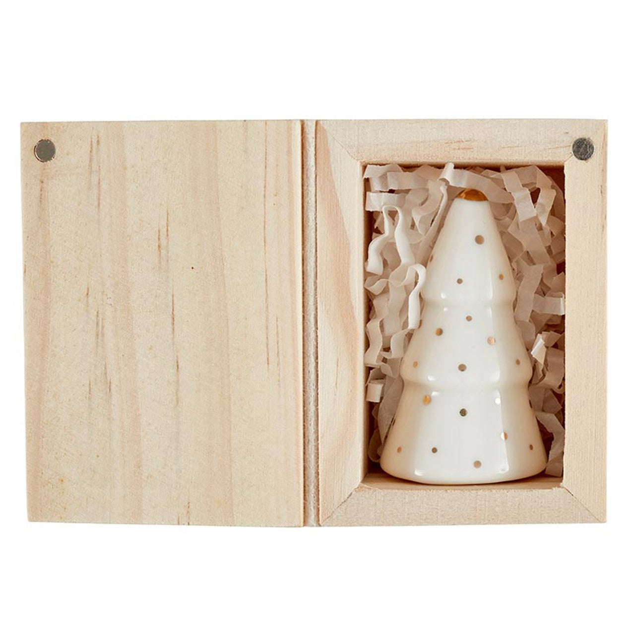 Ceramic Figurine Pine Wood Box - Tree