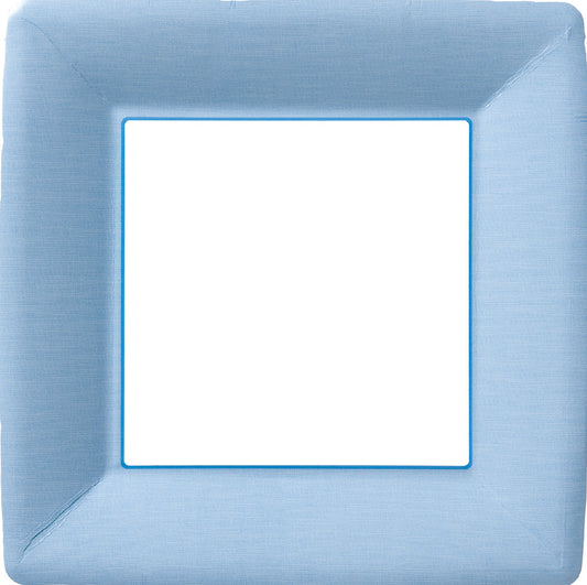 Boston International Light Blue classic linen square dinner plates 