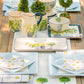 Classic Linen Square Dinner Plates - Light Blue