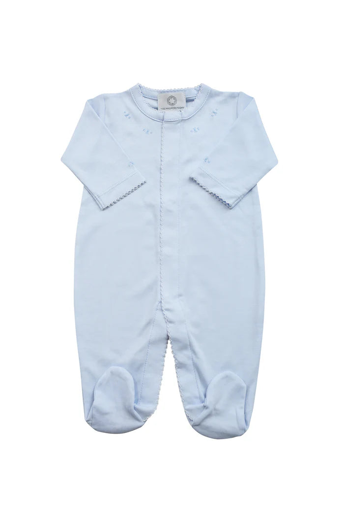 Proper Peony Baby Pima Footed Pajamas blue 