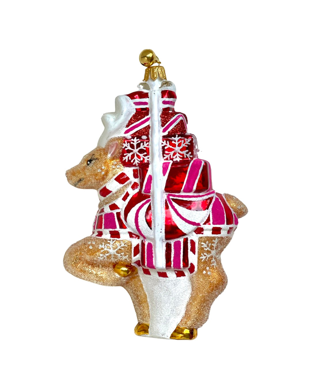 Jingle Nog Ria Renna glass Christmas Ornament 