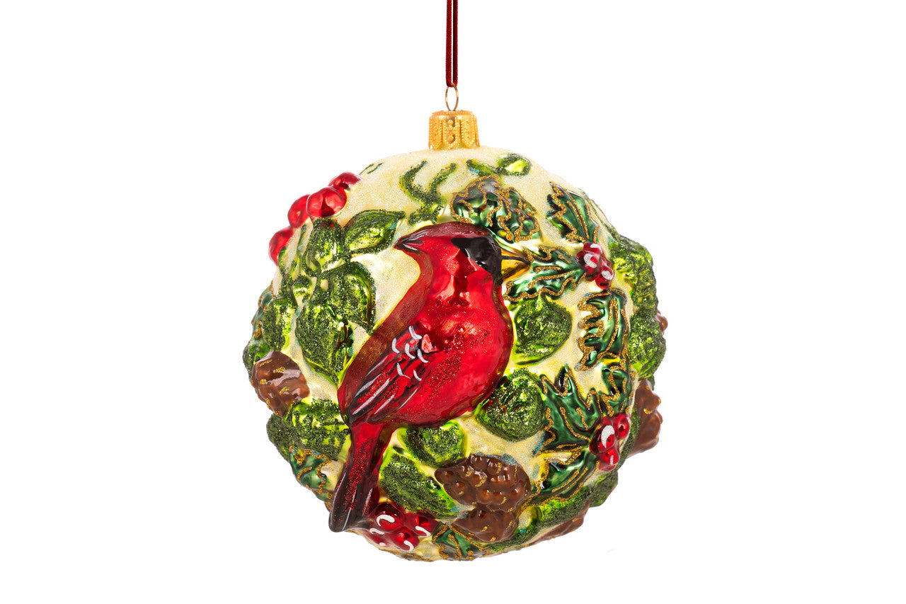 Huras Family Ball with Cardinal Ornament 