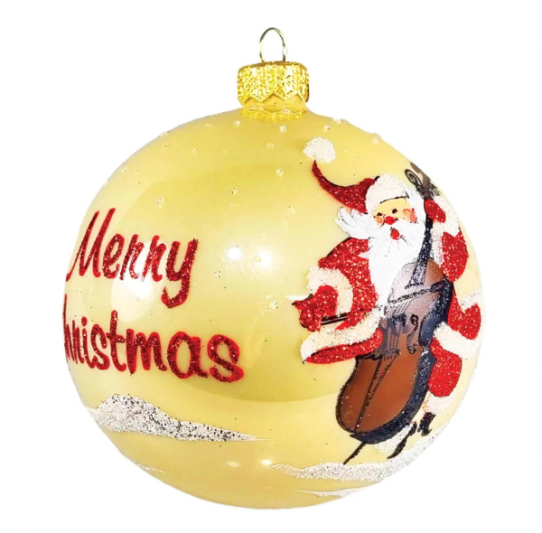 Heartfully Yours Boogie Santa glass Christmas Ornament