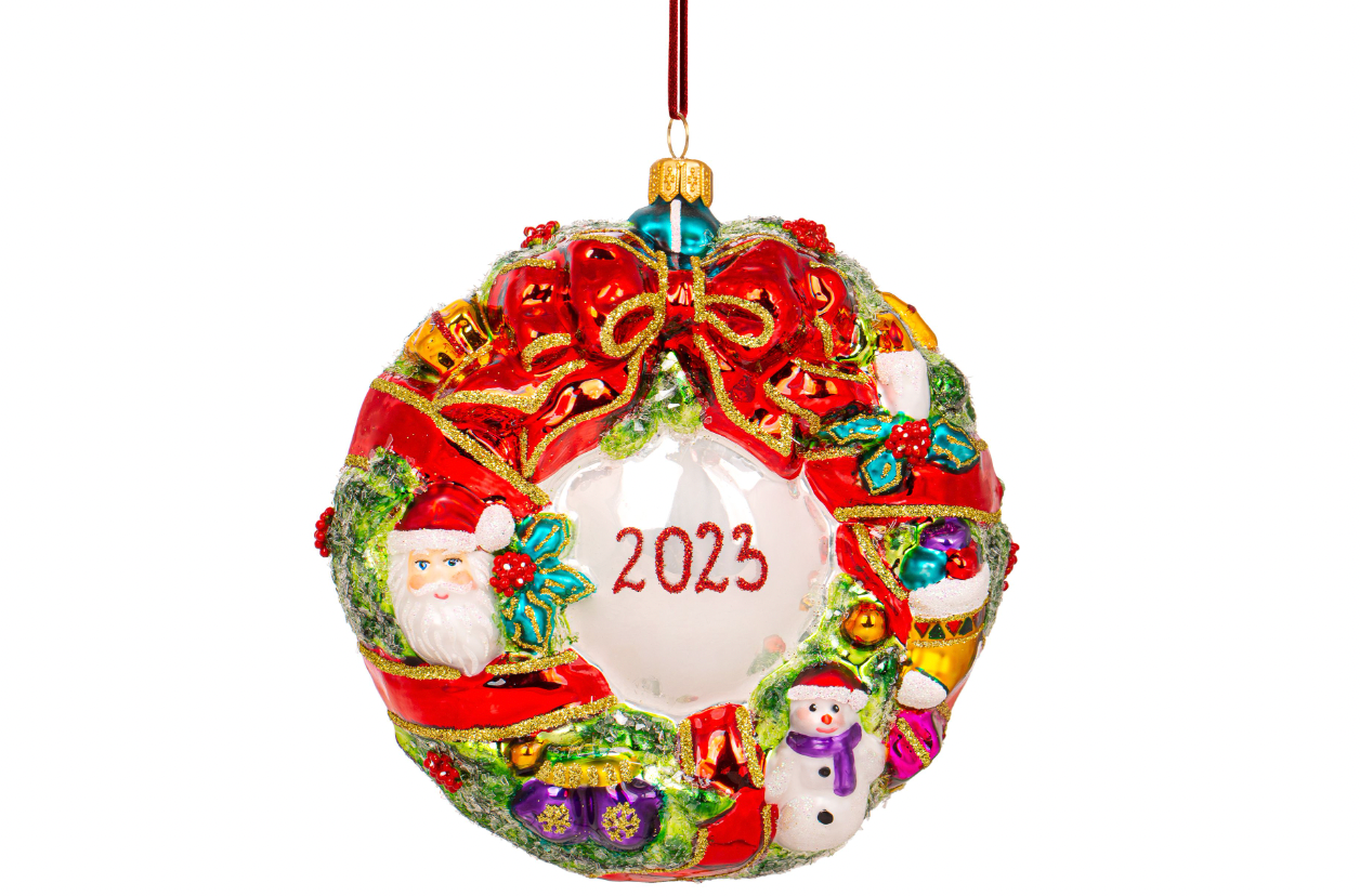 Huras Family Poland Christmas Jolly Wreath Ornament