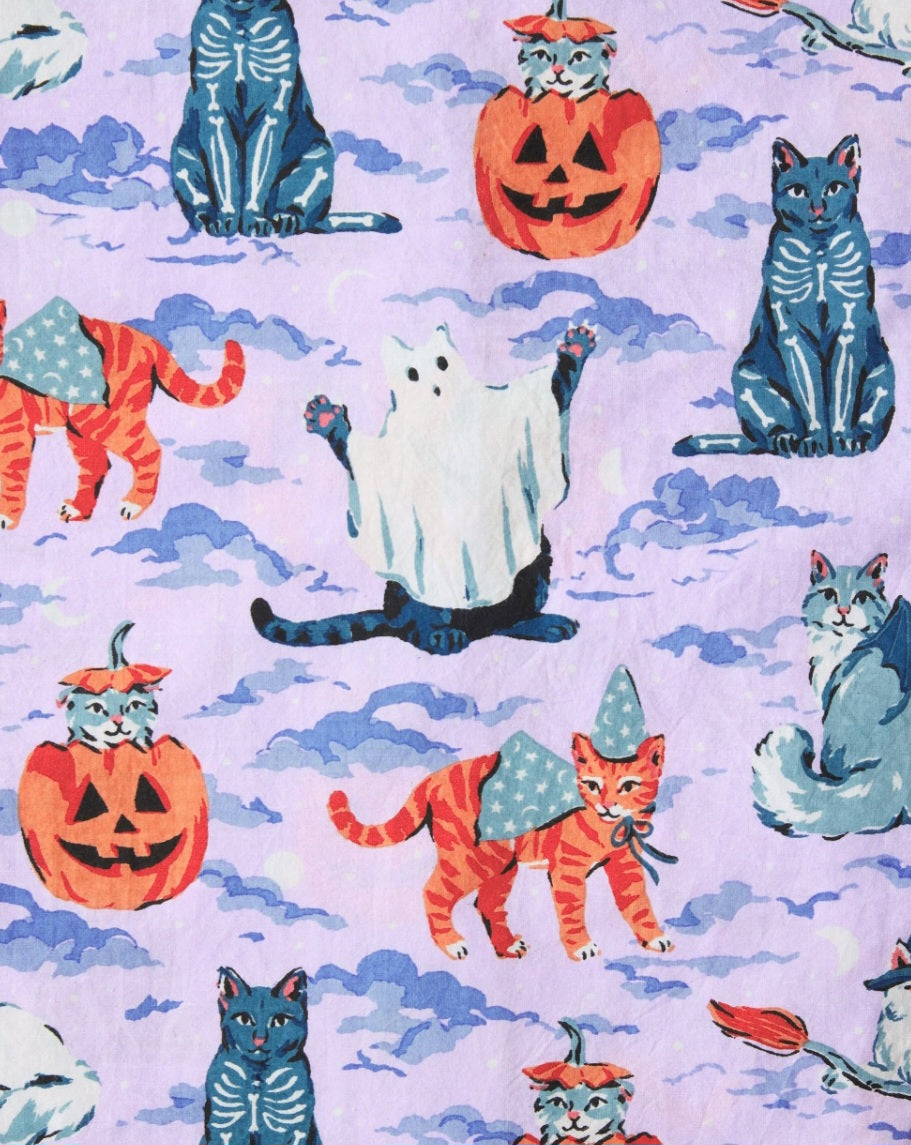 Halloween House Cats Cropped Pajamas