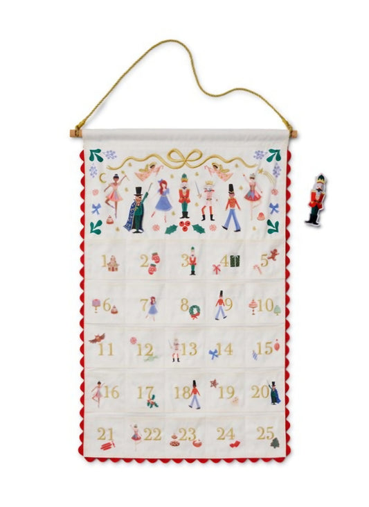 Nutcracker Embroidered Hanging Advent Calendar