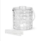 Cubed clear Ice Bucket with handle and tongs 