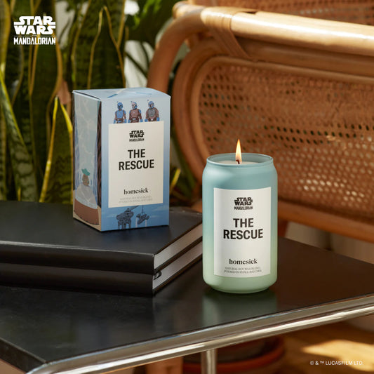 Homesick Star Wars The Rescue Candle The Mandalorian Fans Sea Moss and Salted Amber and Eucalyptus