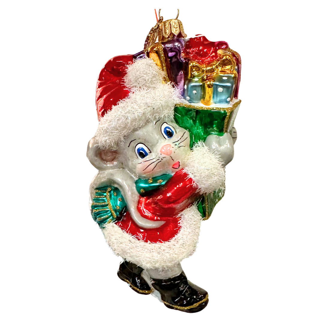 Huras Family Christmas Mouse with Christmas Presents Ornament 