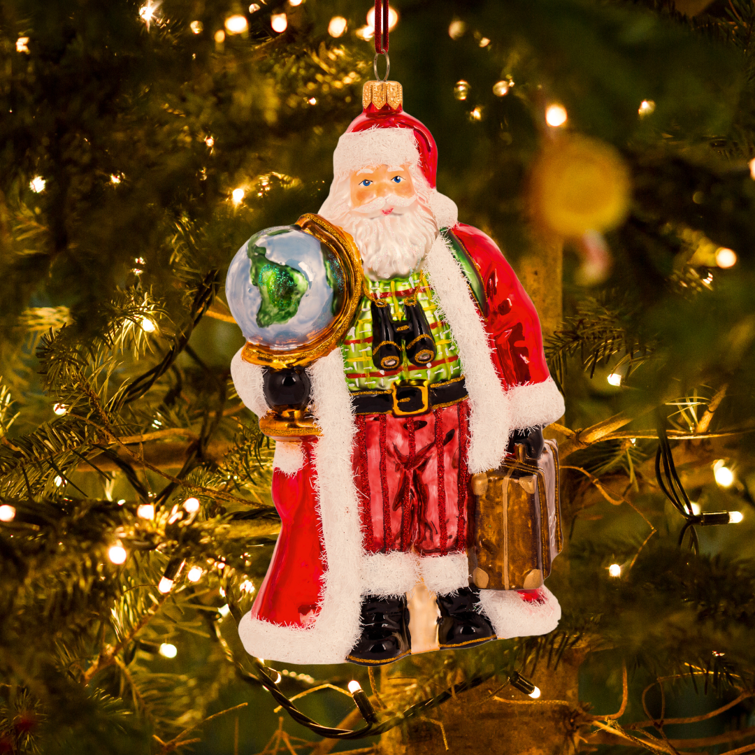 Huras Family Santa the Traveller glass ornament 