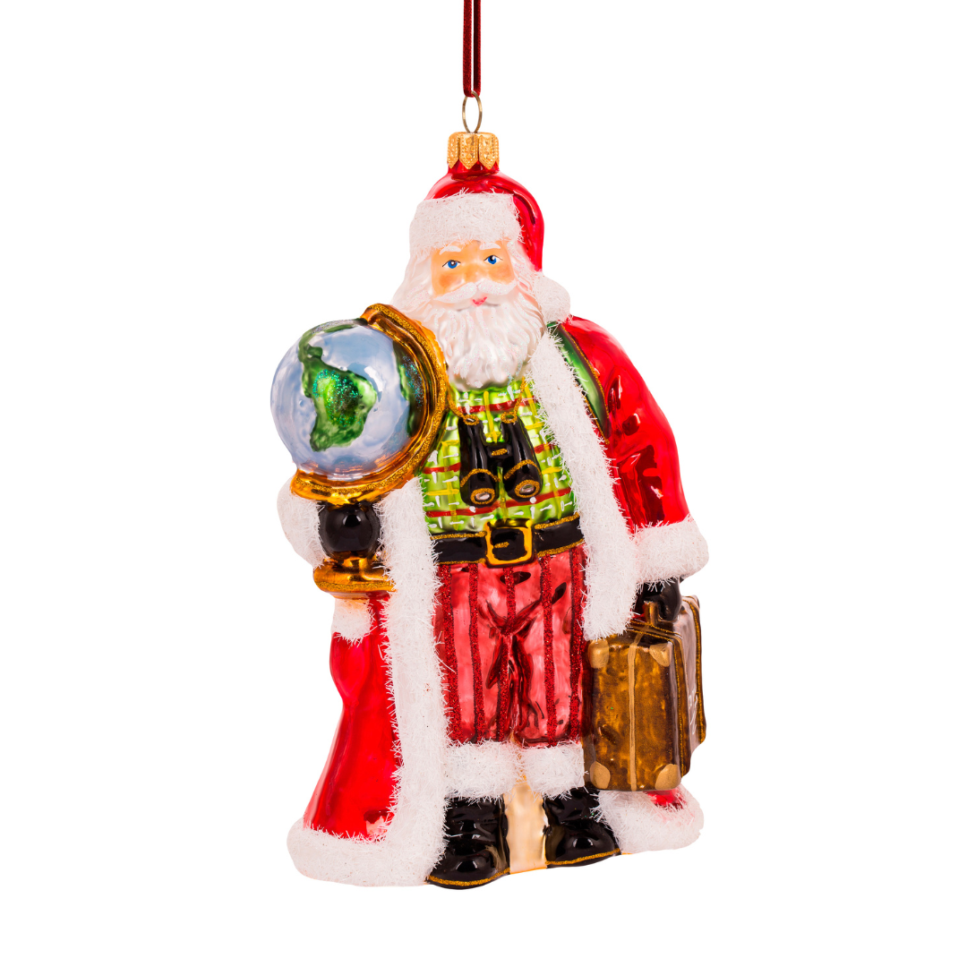 Huras Family Santa the Traveller glass ornament 