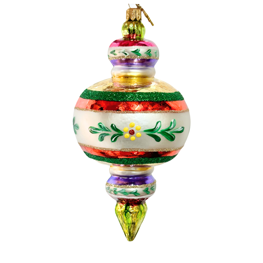 Huras Family glass Christmas Ornament Merry & Bright Our Noel Joy Ornament 