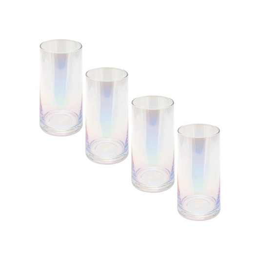 Karma Clear Luster Mid Century Cooler Glasses Set of 4 