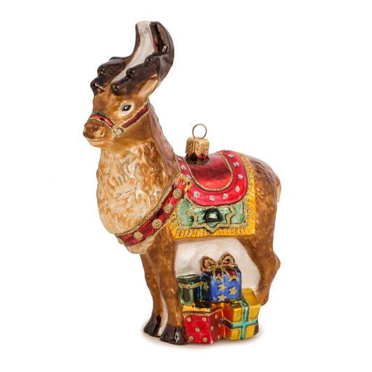 Huras Family Poland Majestic Reindeer glass Christmas ornament 