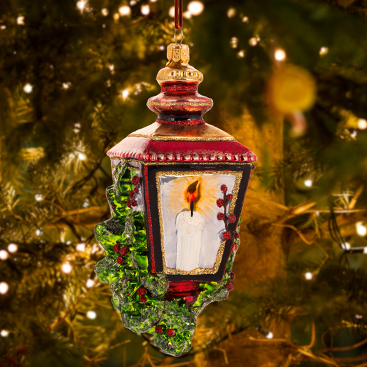 Huras Family Poland Candle-Lit Lantern glass Christmas ornament 