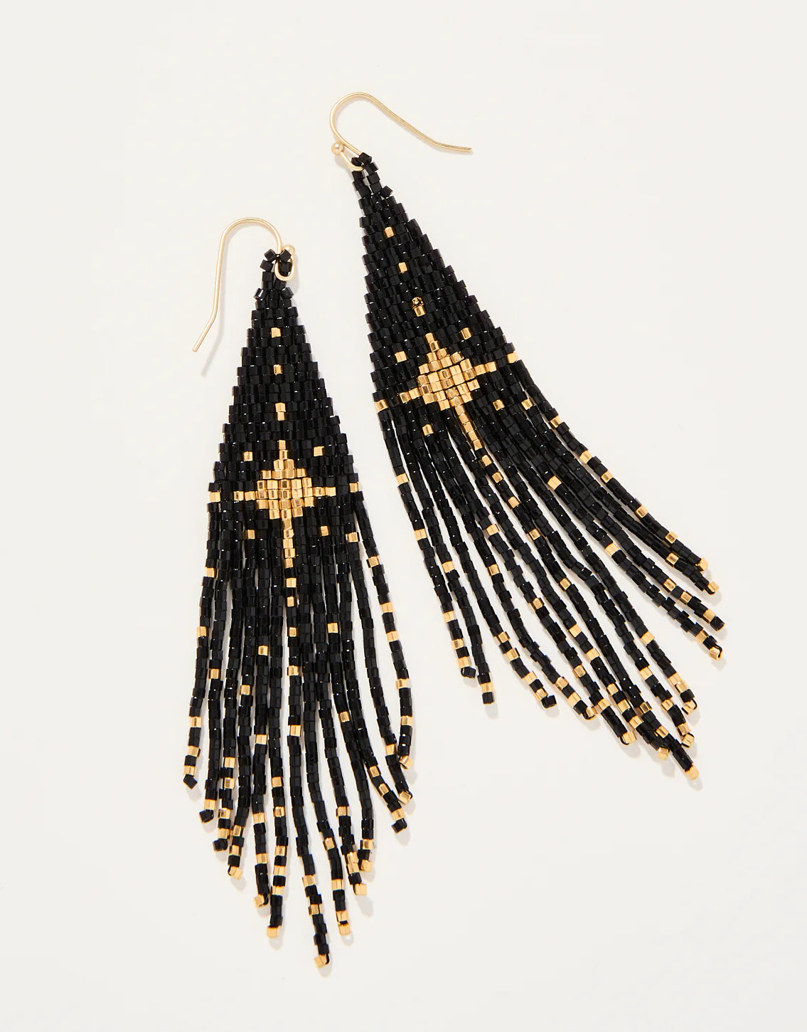 Spartina 449 Bitty Bead Earrings Starry Night black and gold beads