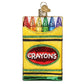 Old World Christmas Box Of Crayons glass ornament 