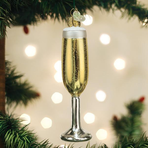 Old World Christmas Champagne Flute glass ornament 
