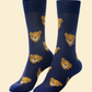 Powder UK Men's Charming Cheetah socks navy blue