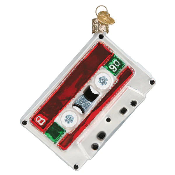 Old World Christmas Mixtape glass ornament 