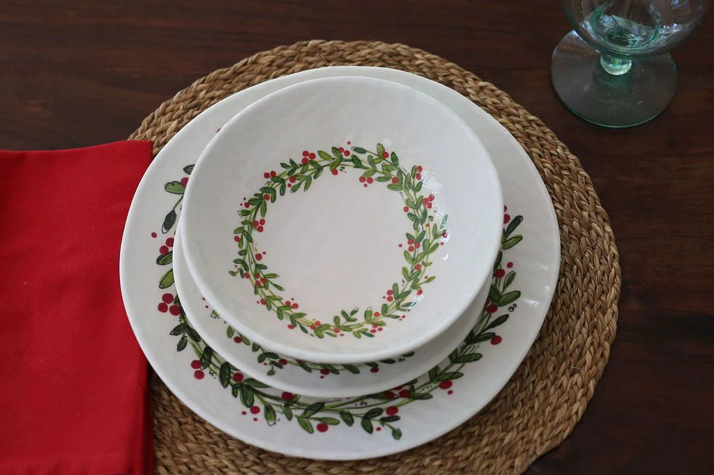 Relish Today's Everyday Christmas Wreath Cereal/Soup bowl melamine