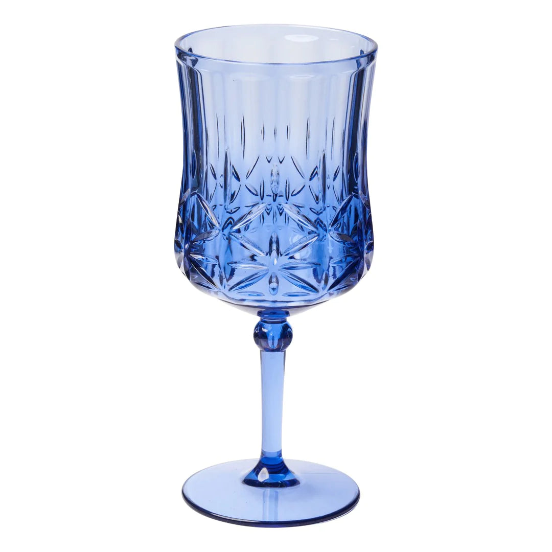 Sophistiplate blue plastic classic wine glass 