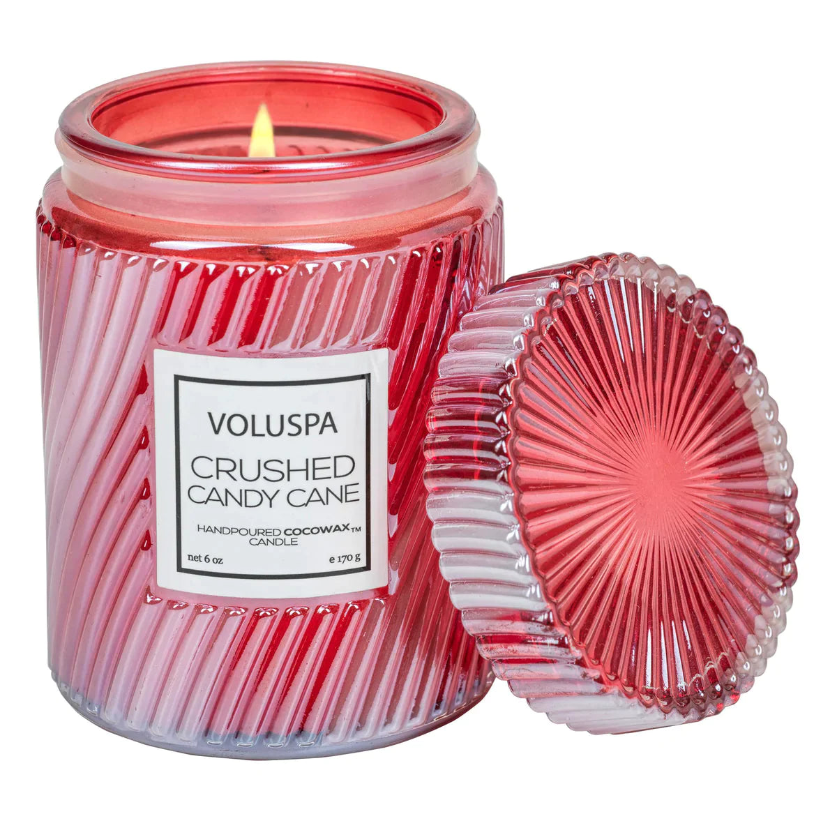 Voluspa Crushed Candy Cane Candle 6 oz Small Jar 