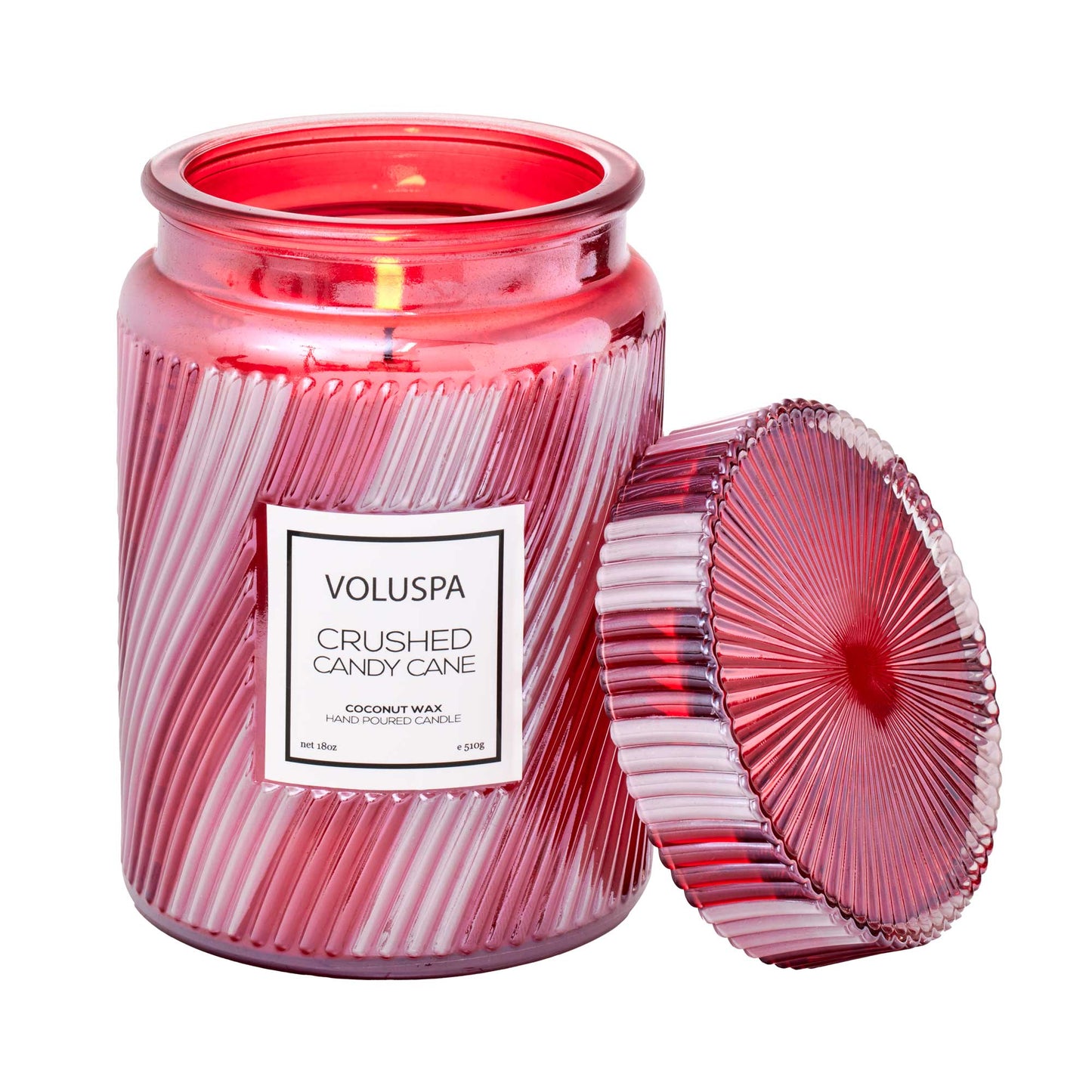 Voluspa Crushed Candy Cane Candle Hand Poured in The U.S.A 