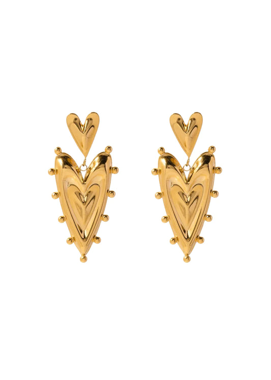Hjane Jewels Double Heart Stud Earrings 