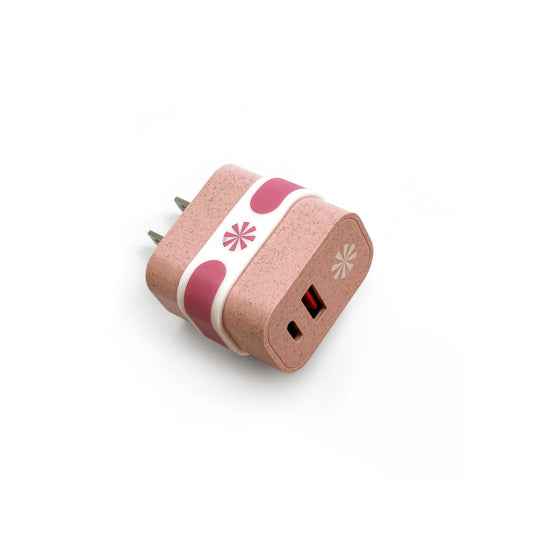 Tech Candy Double Play Eco Wall Power Adapter Pink
