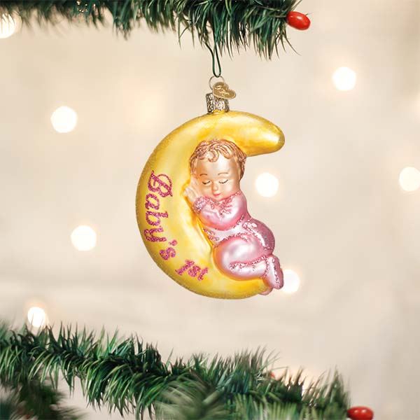 Dreamtime Girl Baby's First Christmas glass ornament Old World Christmas 