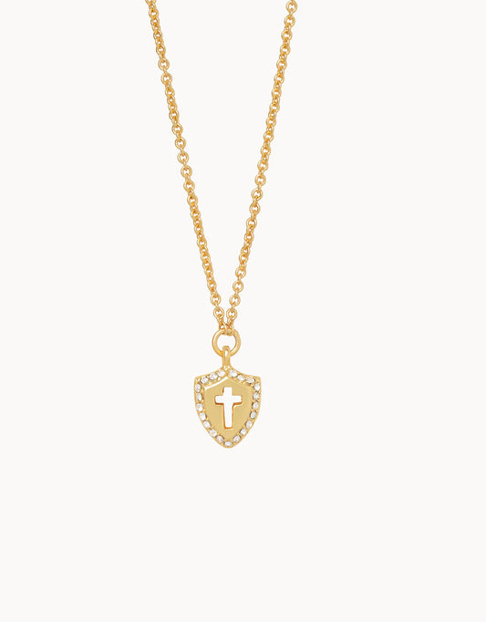 Spartina 449 Se La Vie Faith Over Fear cross shield necklace 