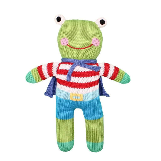 Zubels Freddy the Flying Frog Knit Doll 