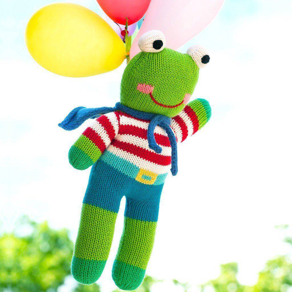 Zubels Freddy the Flying Frog Knit Doll 