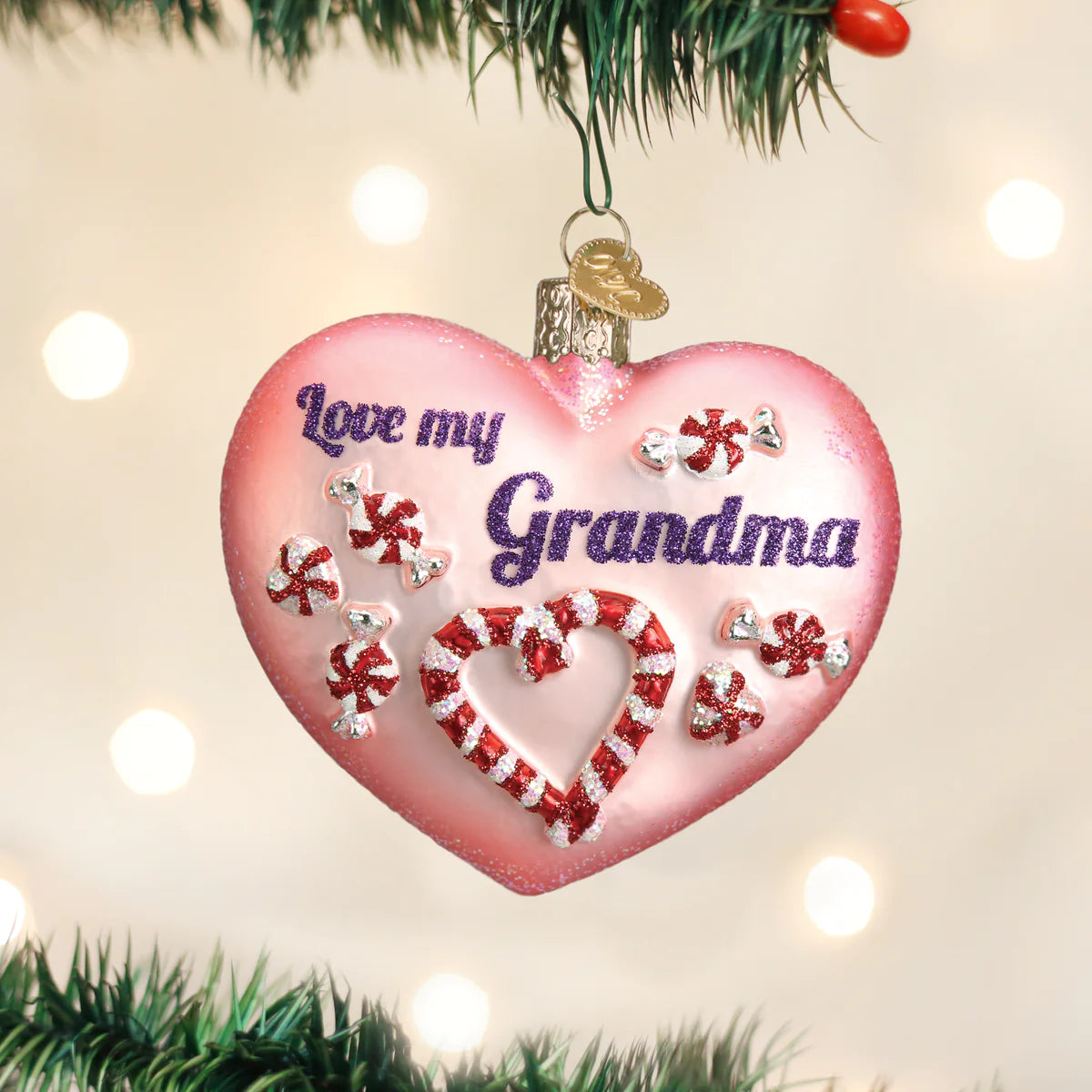 Old World Christmas Grandma Heart Ornament 