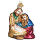 Old World Christmas Holy Family glass ornament Mary, Joseph and Baby Jesus in a manger
