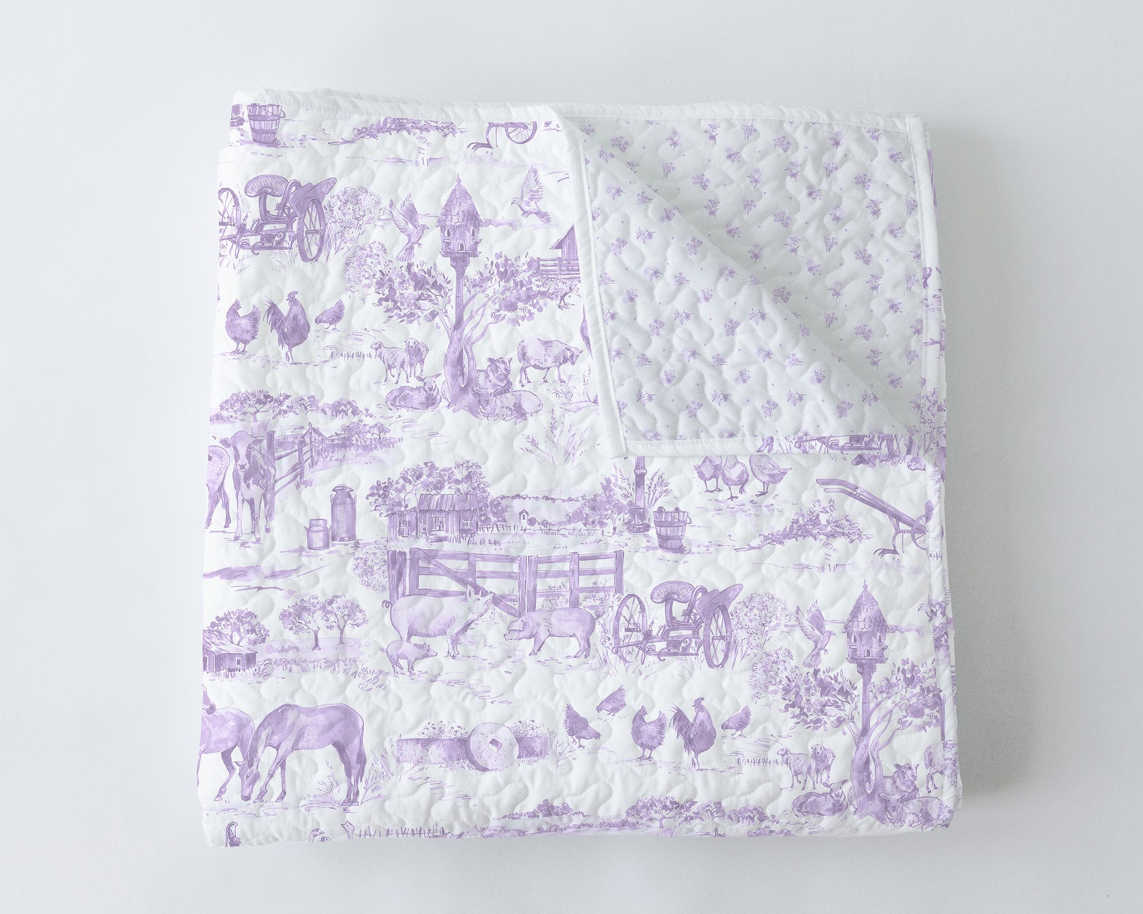 Aledo Toile Baby Blanket Ida Mae Home lilac 
