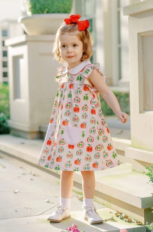 Proper Peony Gala Apples little girl's dress 