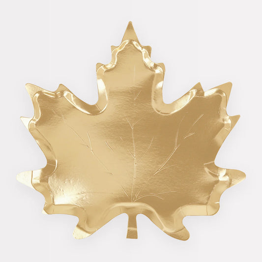 Meri Meri Gold Maple Leaf Plate 