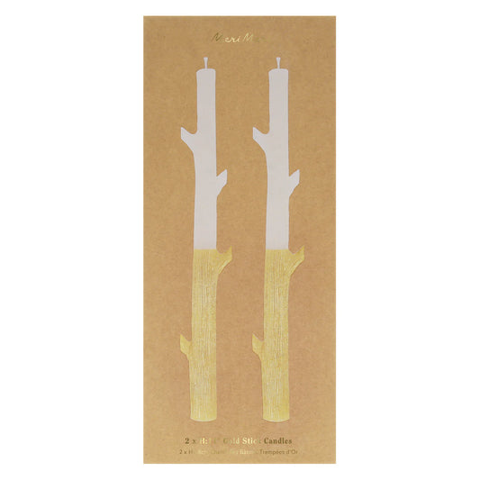 Meri Meri Gold Dipped Stick Candles 