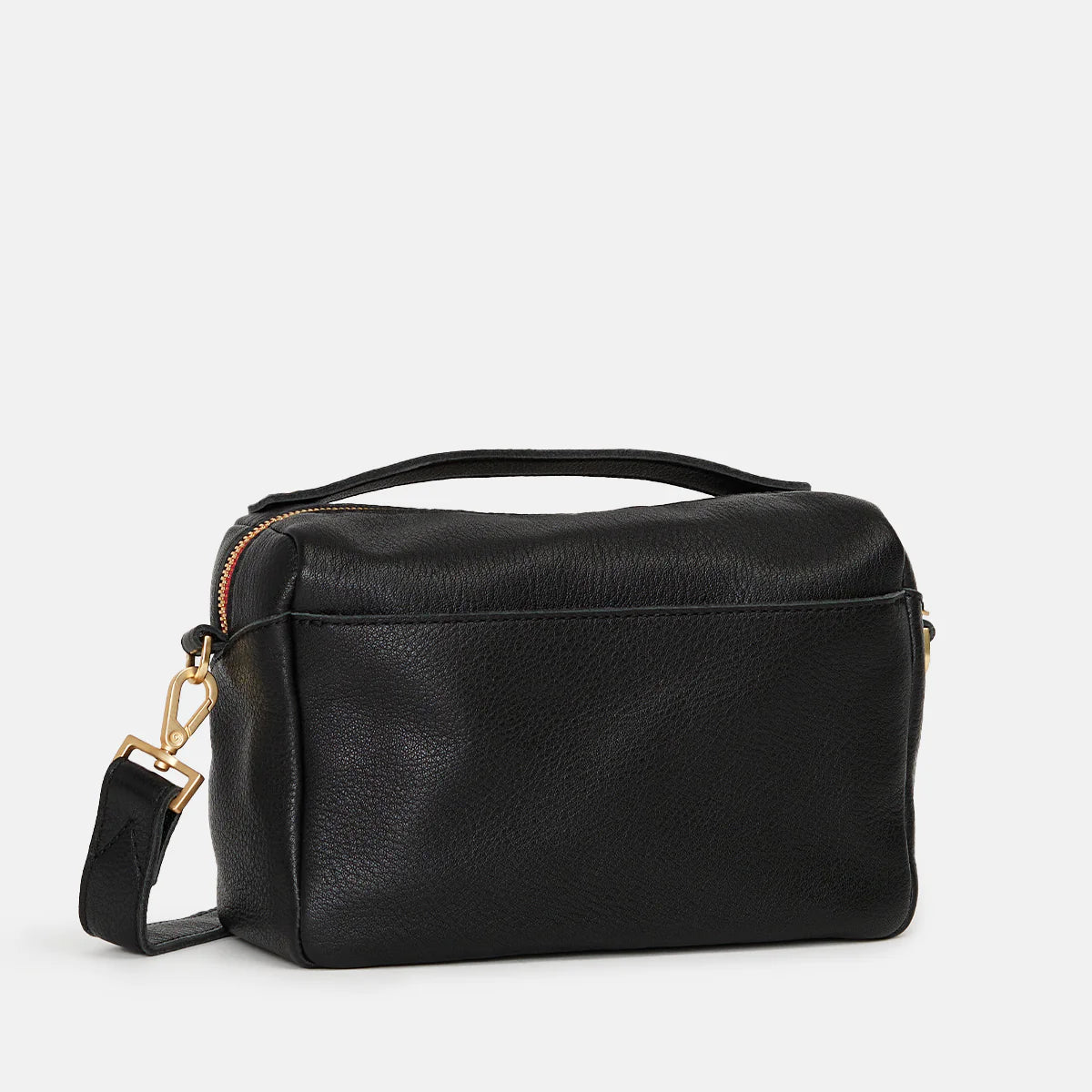 Hammit Evan Crossbody Black Red Zip leather purse 