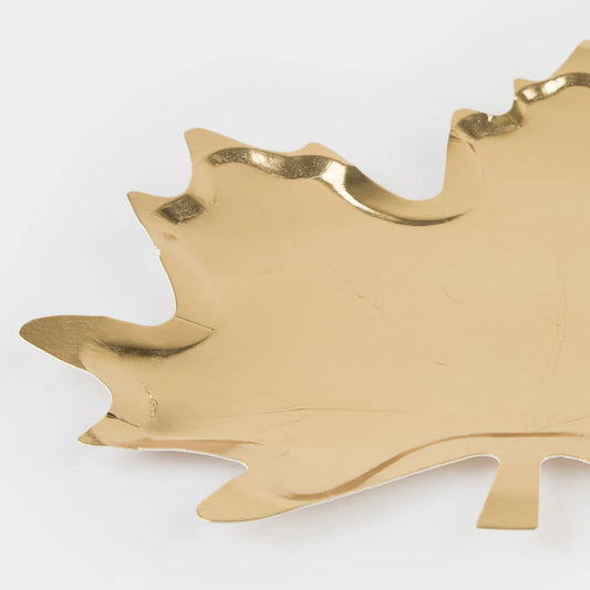 Meri Meri Gold Maple Leaf Plate 