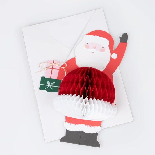 Meri Meri Honeycomb Santa Stand Up Card Christmas 